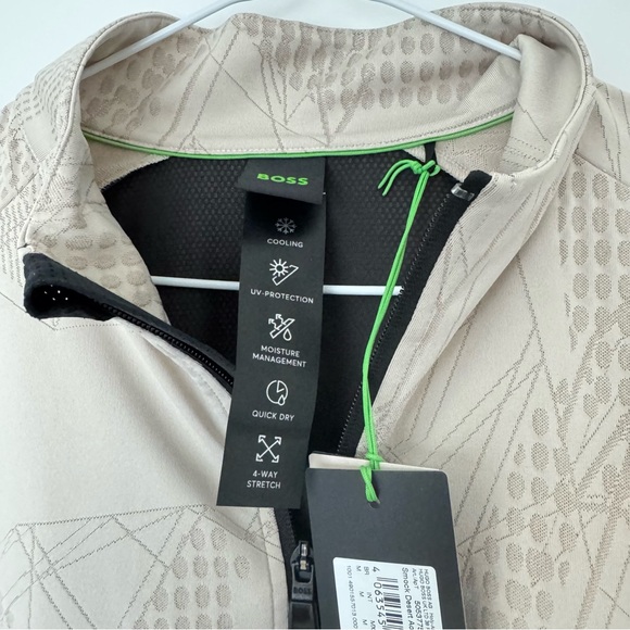 (NWT) BOSS Men's Patterned Beige Sweatshirt - Picture 9 of 12